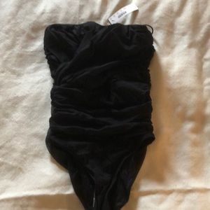 NWT one piece black j crew bathing suit. Size 4